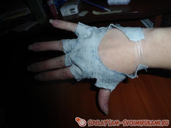 Как сшить джинсовые перчатки