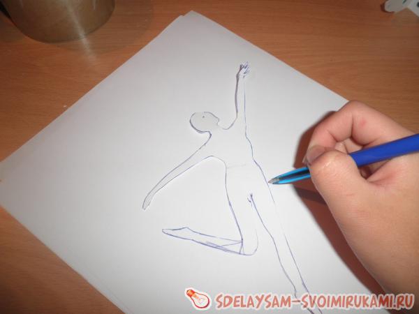 рисуем шаблон танцующей балерины