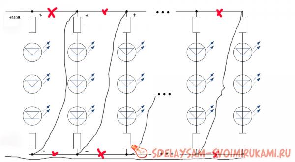 схема включения ленты