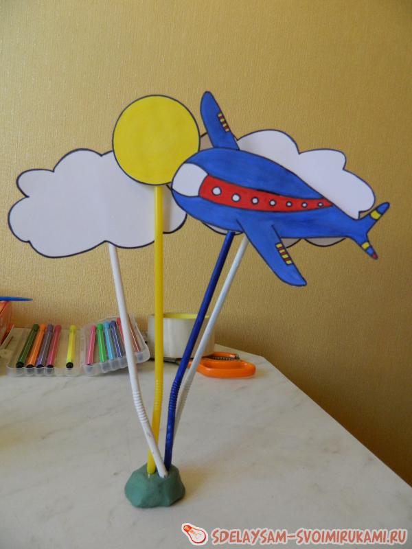 крепим их в пластилин