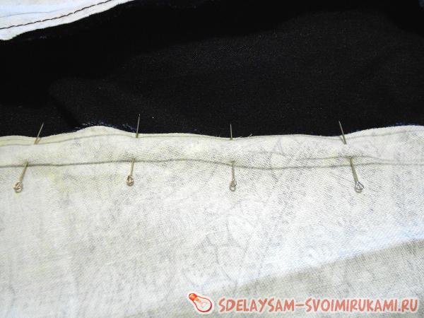 прикалываем невидимками и пристрачиваем