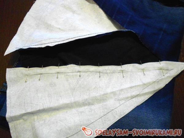 прикалываем невидимками и пристрачиваем