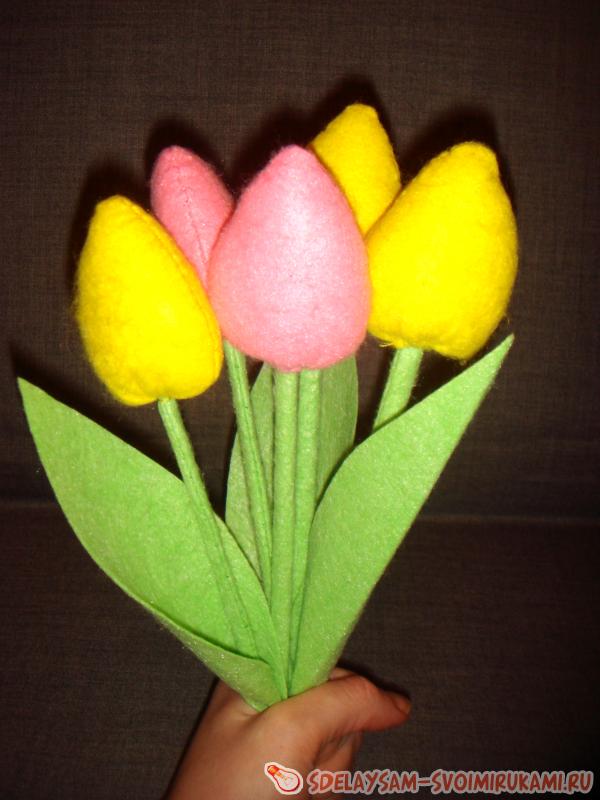 Тюльпаны из ткани
