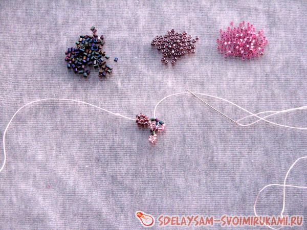 Одеть один рубленый стеклярус