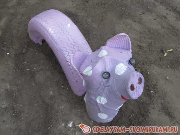 Украшение для садика из колеса