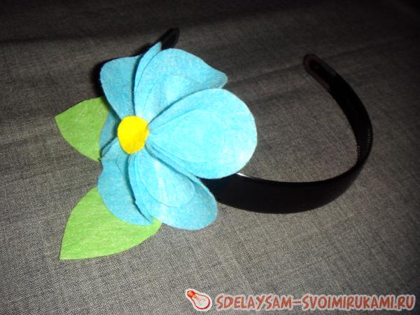 Ободок с цветком из флиса
