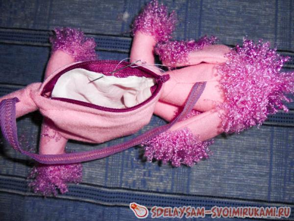 пришиваем любым швом к змейке