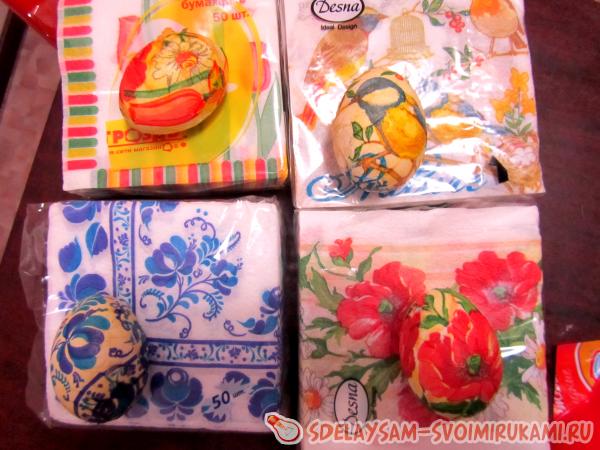 Пасхальные яйца в технике декупаж