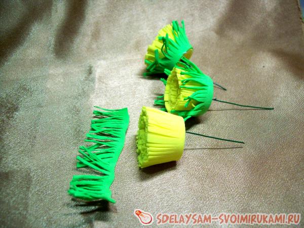 ободок с одуванчиками и ромашками