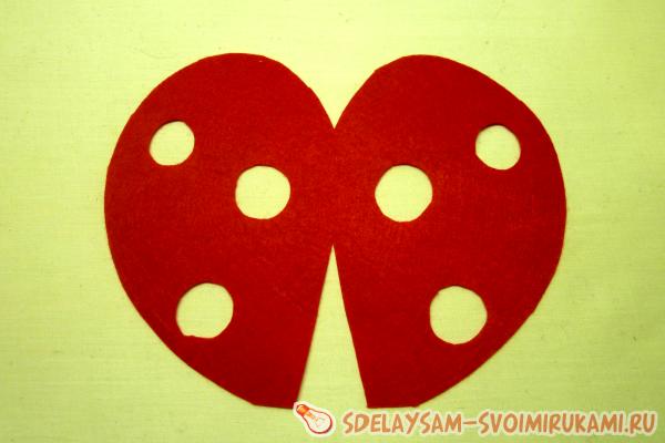 сумочка из фетра Божья коровка