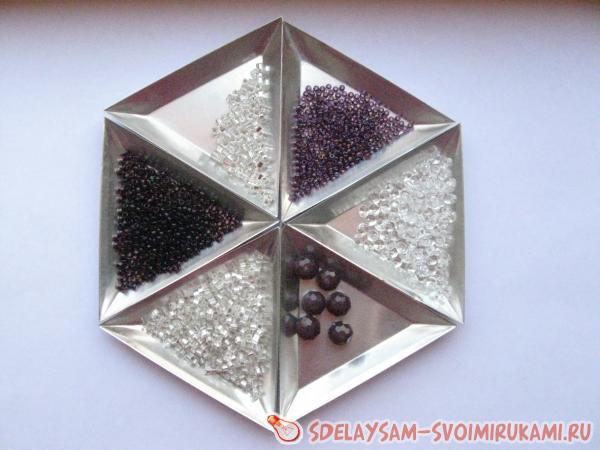 бусины хрустальные и гранатовые
