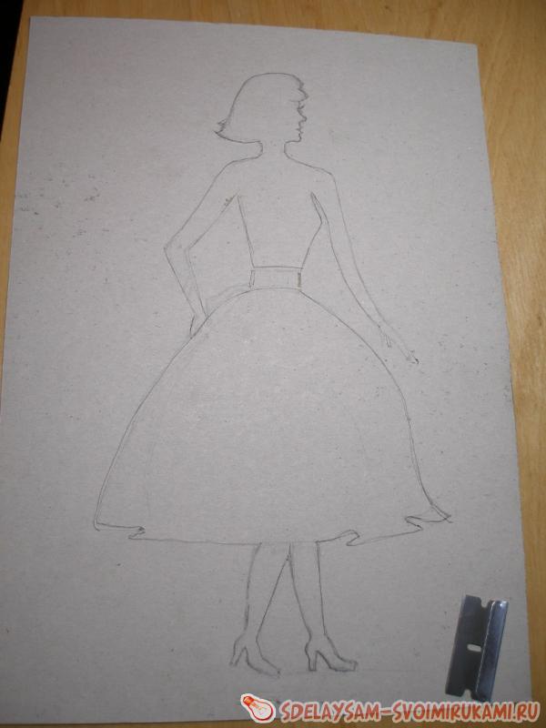 размечаем и рисуем силуэты