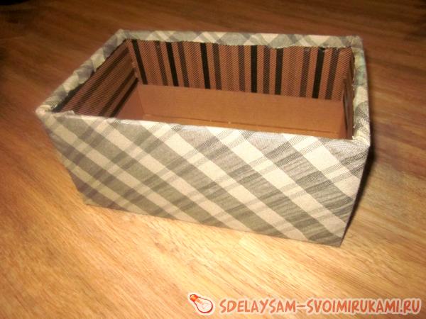 обклеить тканью нашу коробочку
