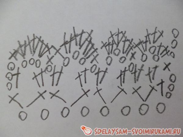 Бутон вяжется по следующей схеме