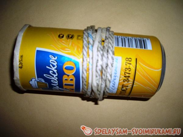 обматываем середину банки