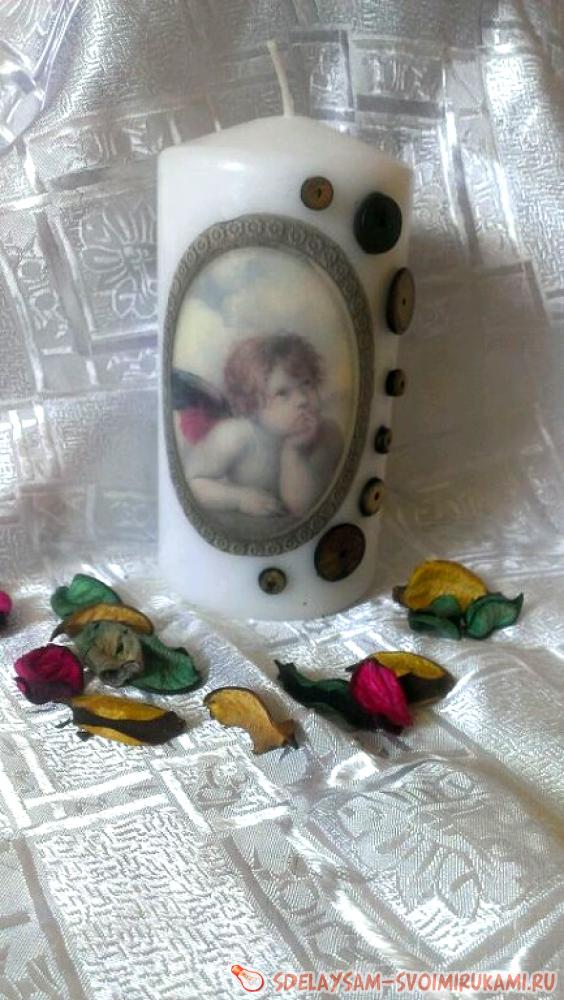 декупаж свечи
