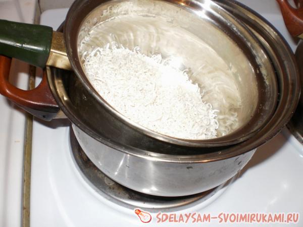 стружку на водяной бане