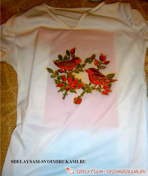 Футболка с воробьями