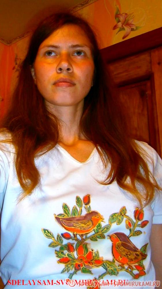 Футболка с воробьями