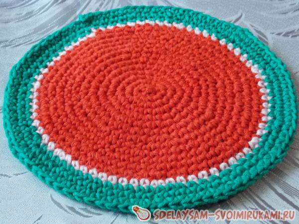 провязывании рядов зеленого цвета