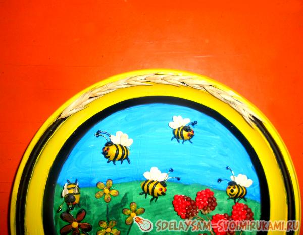 оформляем рамку колосьями овса