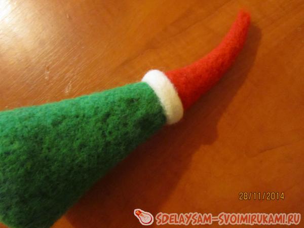 Украшаем шапочку белой опушкой