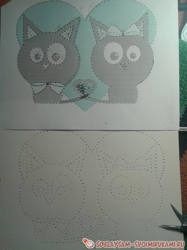 Валентинка в технике изонить