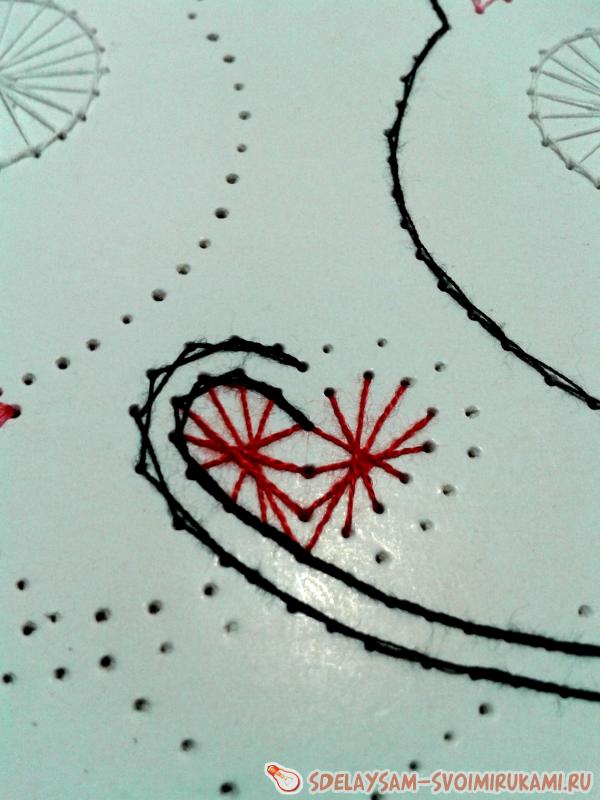 Валентинка в технике изонить