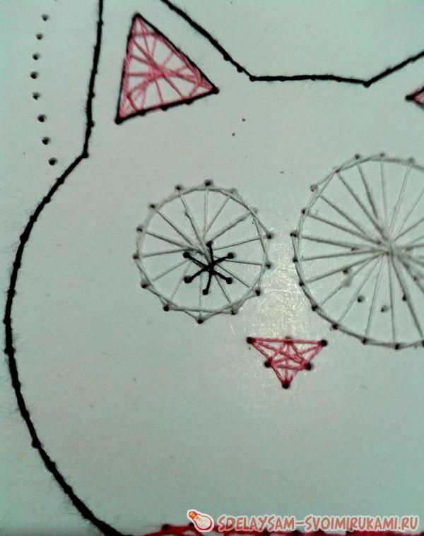 Валентинка в технике изонить