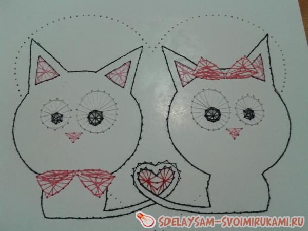 Валентинка в технике изонить