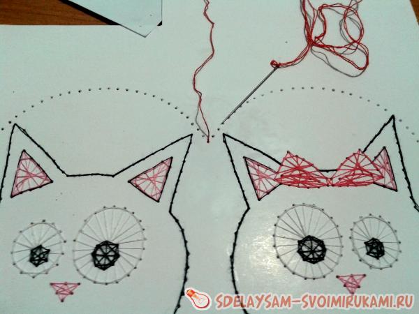 Валентинка в технике изонить