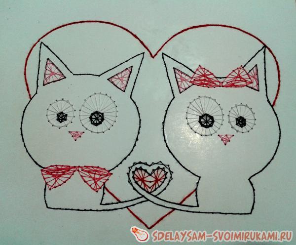 Валентинка в технике изонить