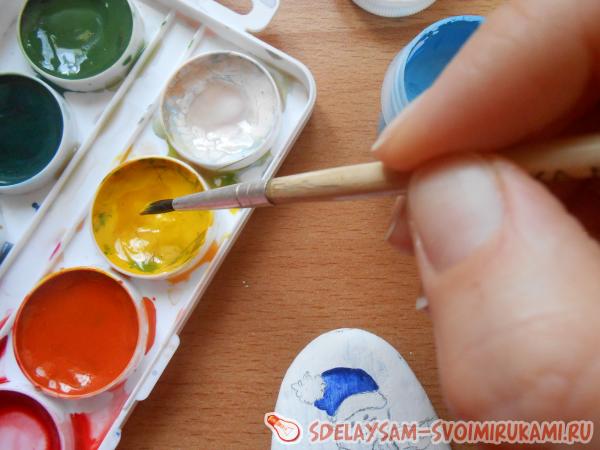 разрисовываем камень красками