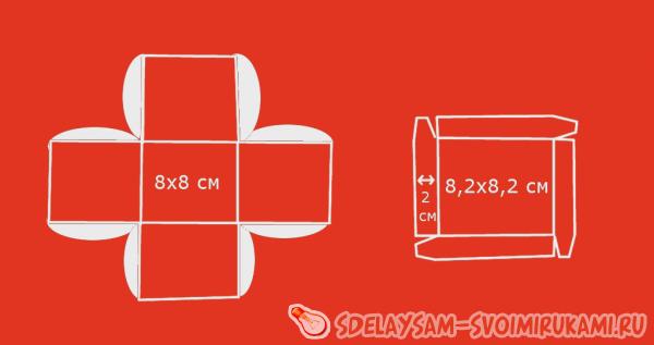 чертим развертку коробки