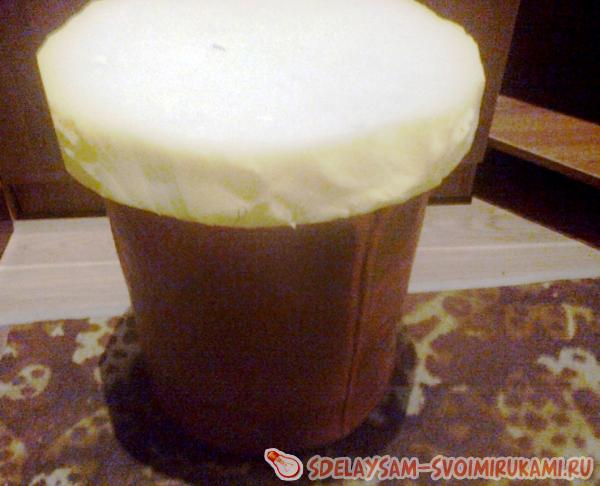 сделать крышку из поролона