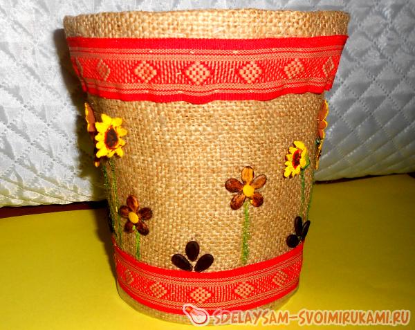Декор цветочного горшка