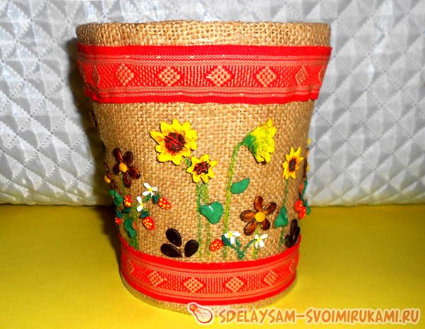 Декор цветочного горшка