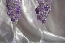 Украшение свадебных бокалов