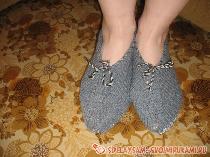 Вязаные тапочки