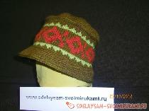 Теплая вязаная шапка к зиме