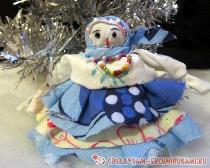 Тряпичная кукла Снегурочка