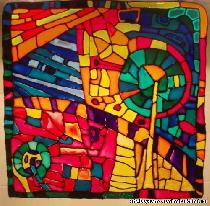 Роспись по стеклу – имитация витража.