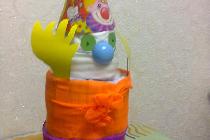 Клоун из одноразовых подгузников