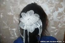 Бант-цветок из органзы