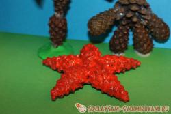 Морская звезда из сосновых шишек