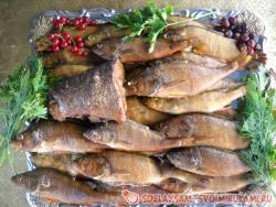 Рыба горячего копчения с начинкой