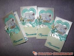 Свадебные приглашения с лебедями