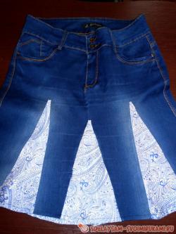 Стильная юбка из старых джинсов
