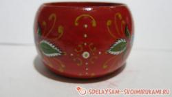 Городецкая роспись деревянного браслета