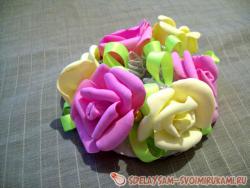 Украшения сетки для волос розами из фоамирана